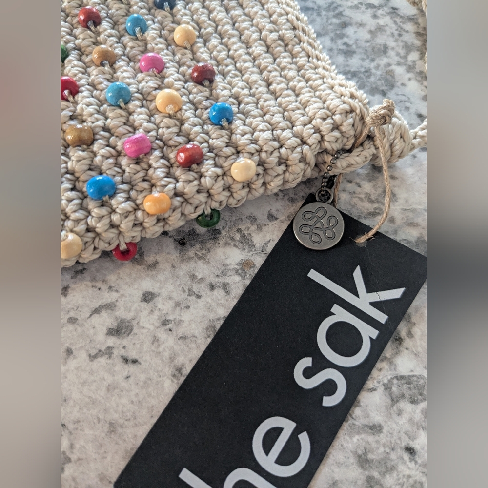 The Sak Purse Crossbody Bag Multi Color Josie Mini Hand Crochet Beaded Bag NWT - Picture 5 of 9